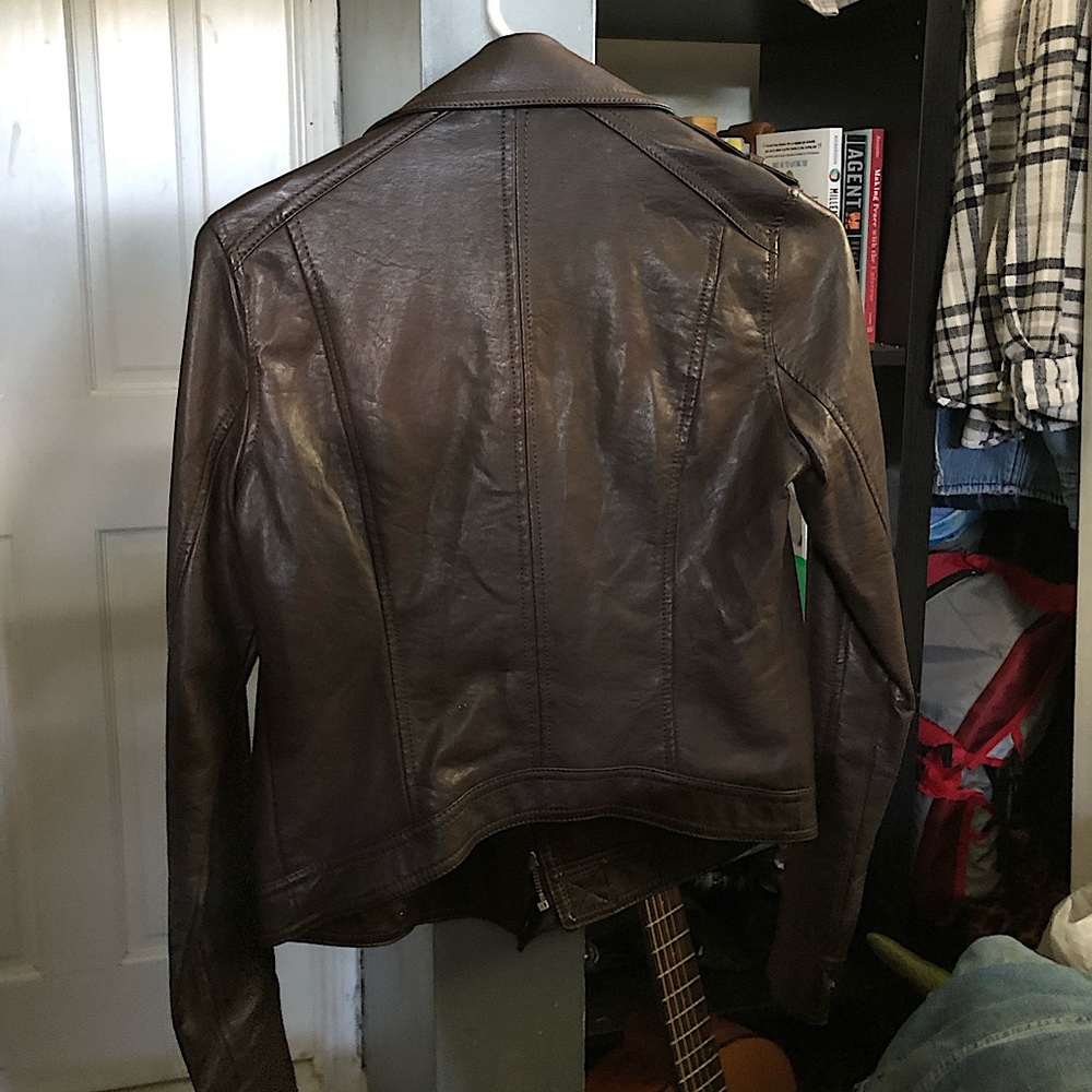 Brown leather jacket !